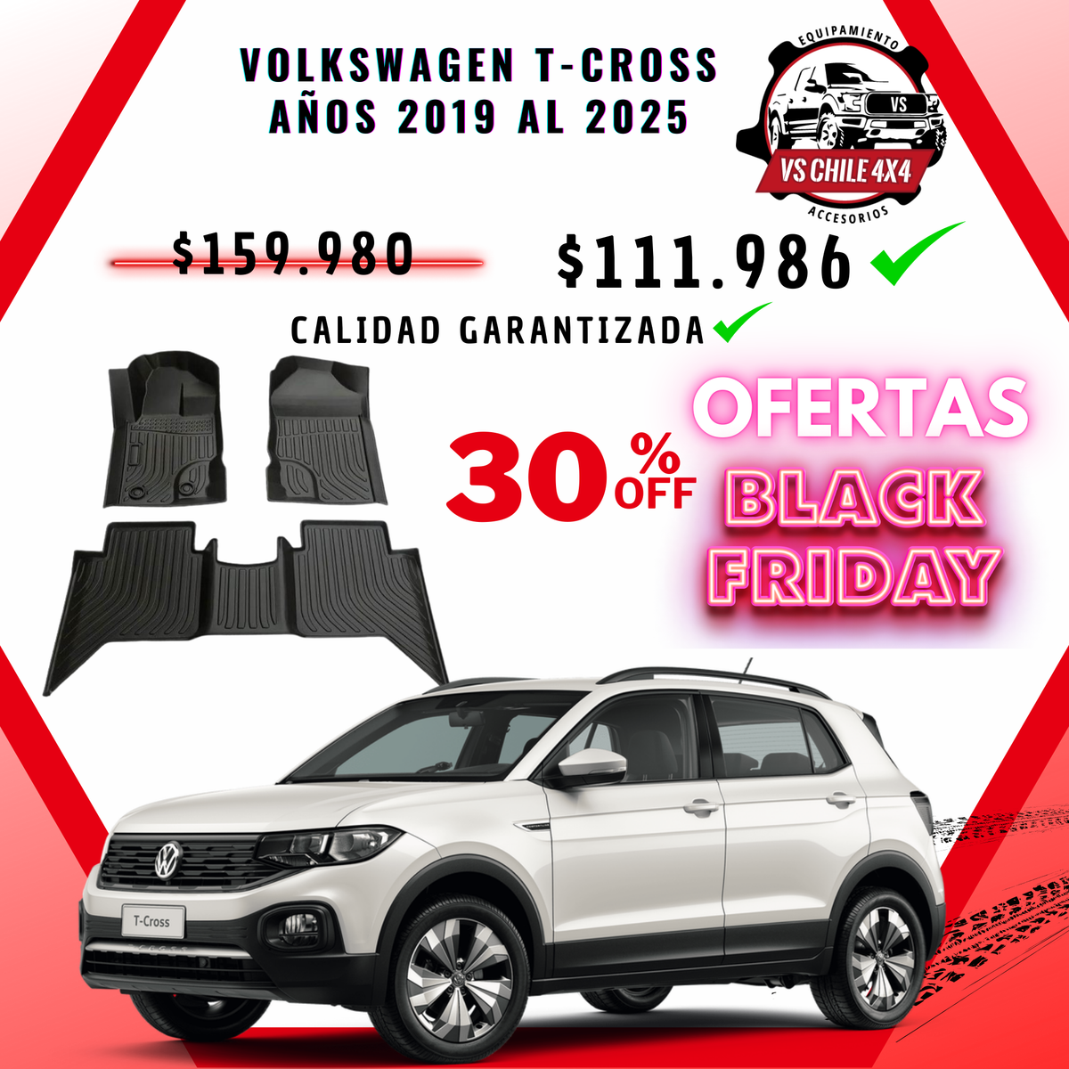 Pisos Calce Perfecto Volkswagen T-Cross (2019 - 2025)