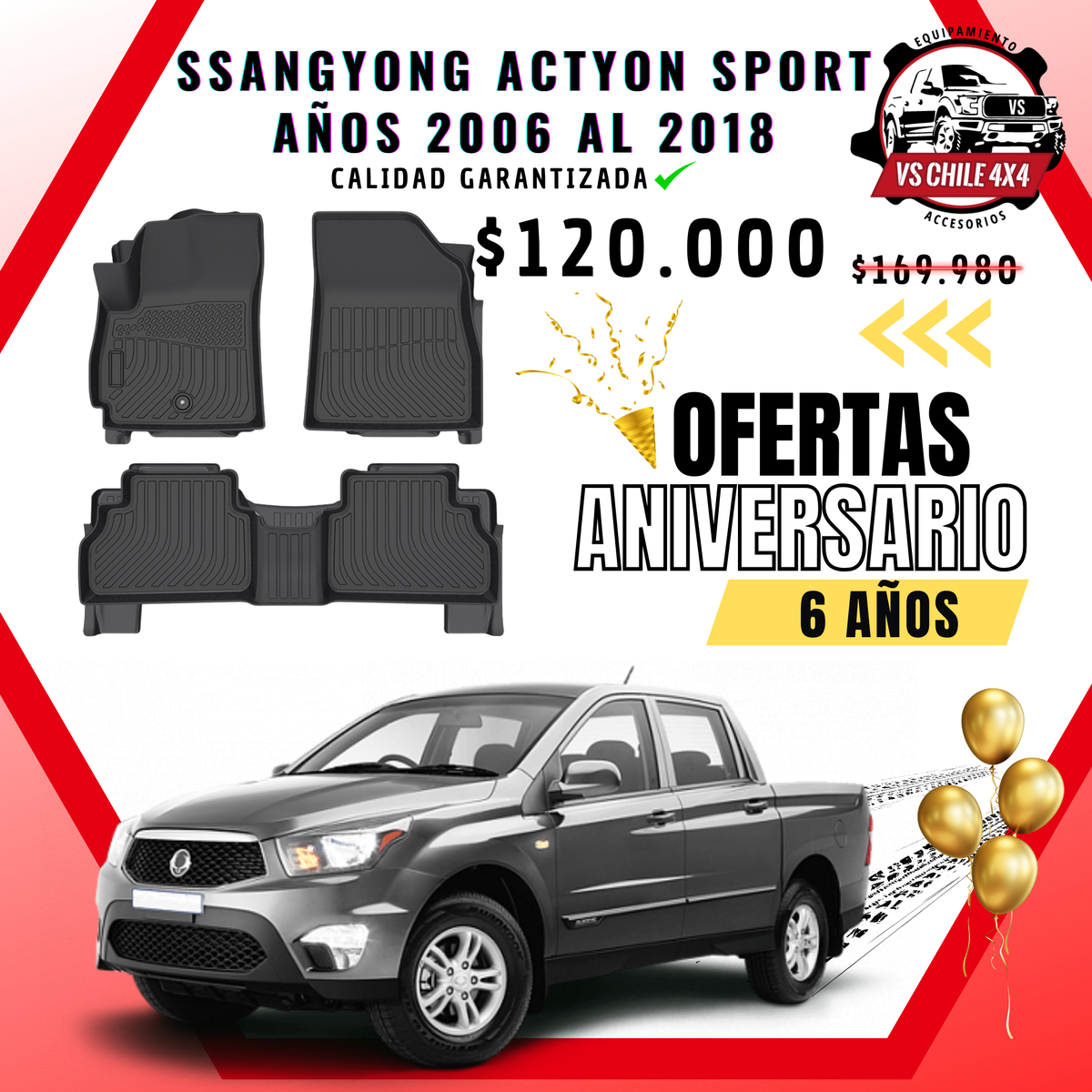 Pisos Calce Perfecto SsangYong Actyon Sport 2006 al 2018