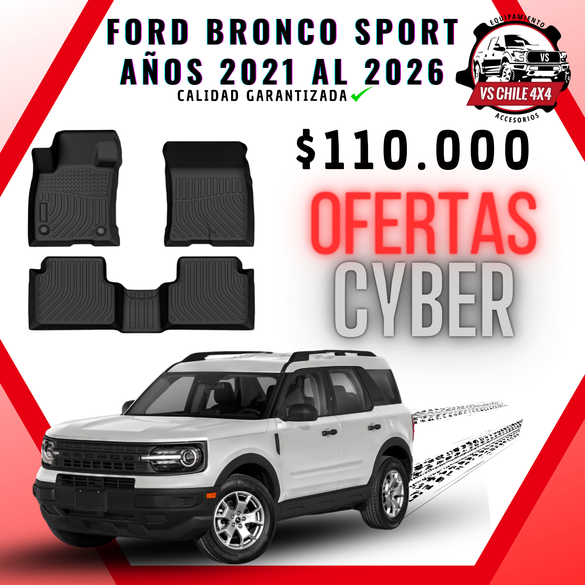 Pisos Calce Perfecto Ford Bronco Sport años 2021 al 2026