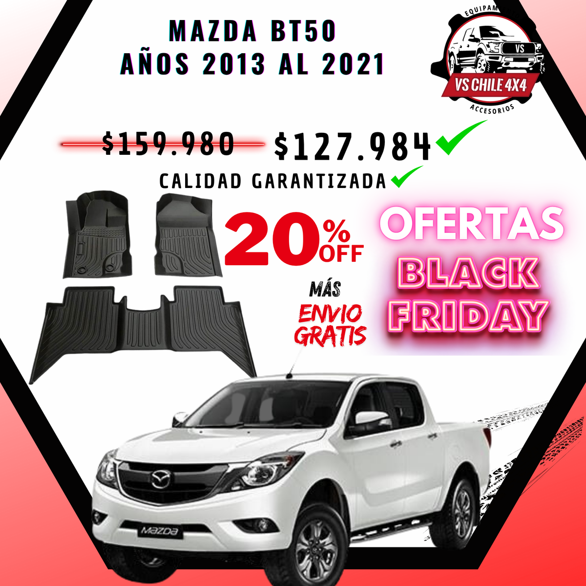 Pisos Calce Perfecto Mazda BT-50 años 2013 al 2021