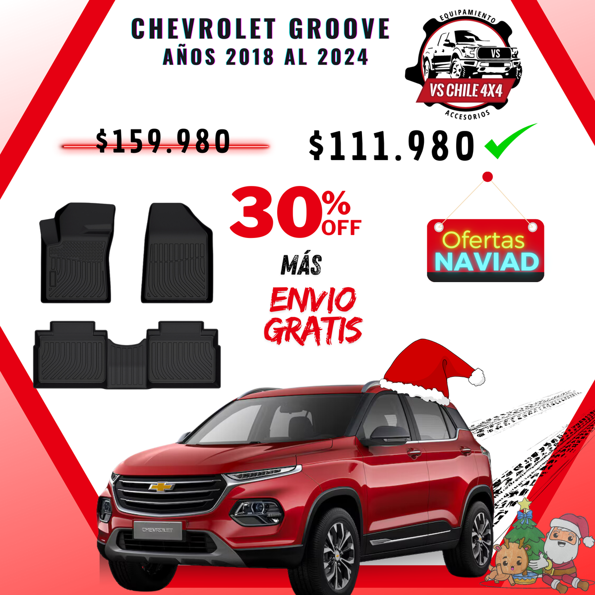 Pisos Calce Perfecto Chevrolet Groove años 2017 al 2024