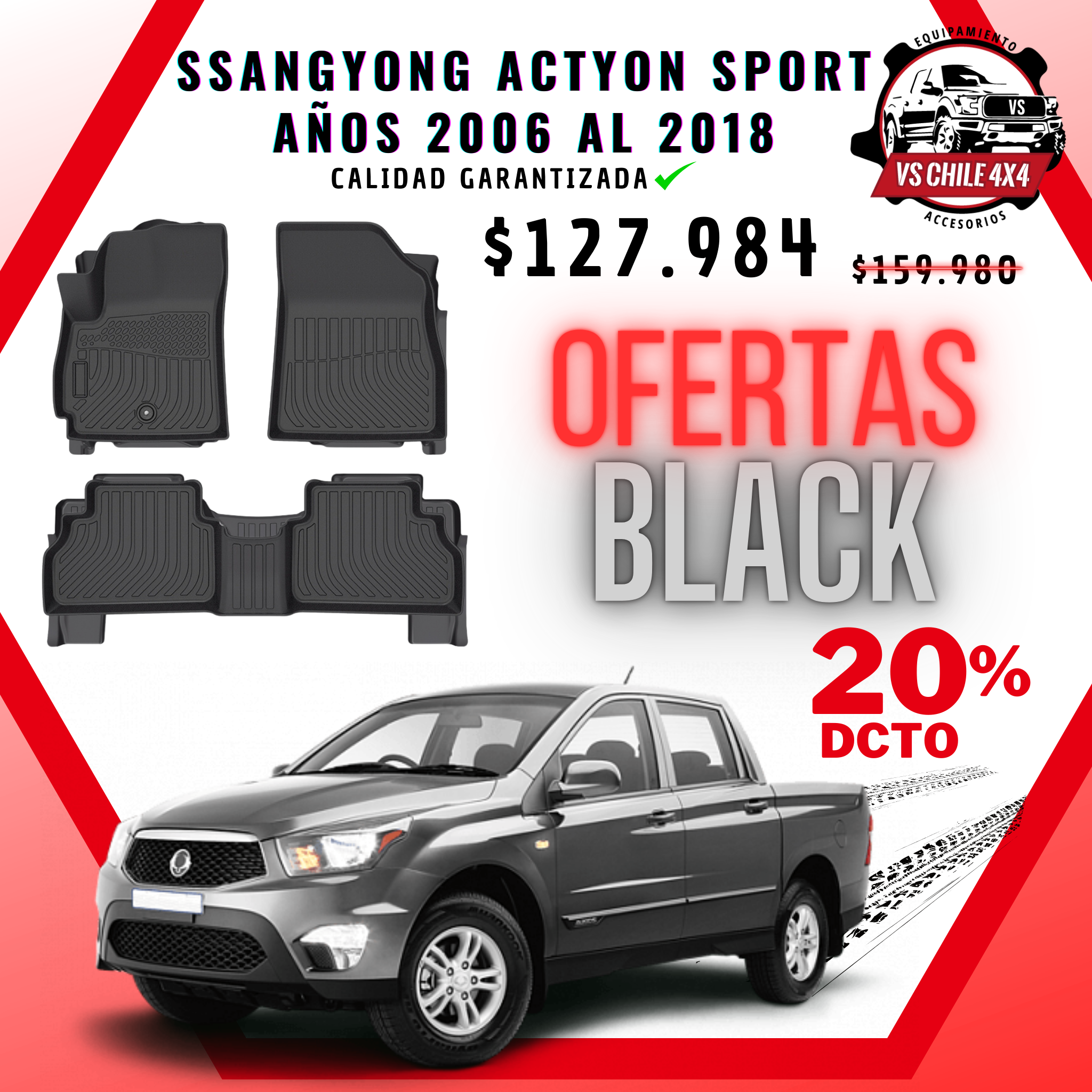 Pisos Calce Perfecto SsangYong Actyon Sport 2006 al 2018