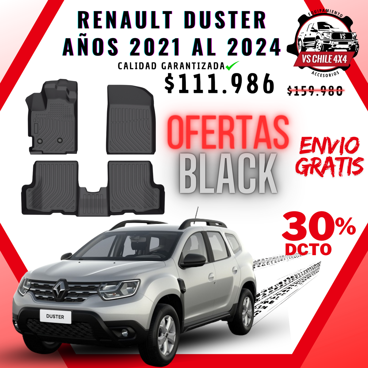 Pisos de Calce Perfecto Renault Duster (2021–2024) — TPE Premium 3D