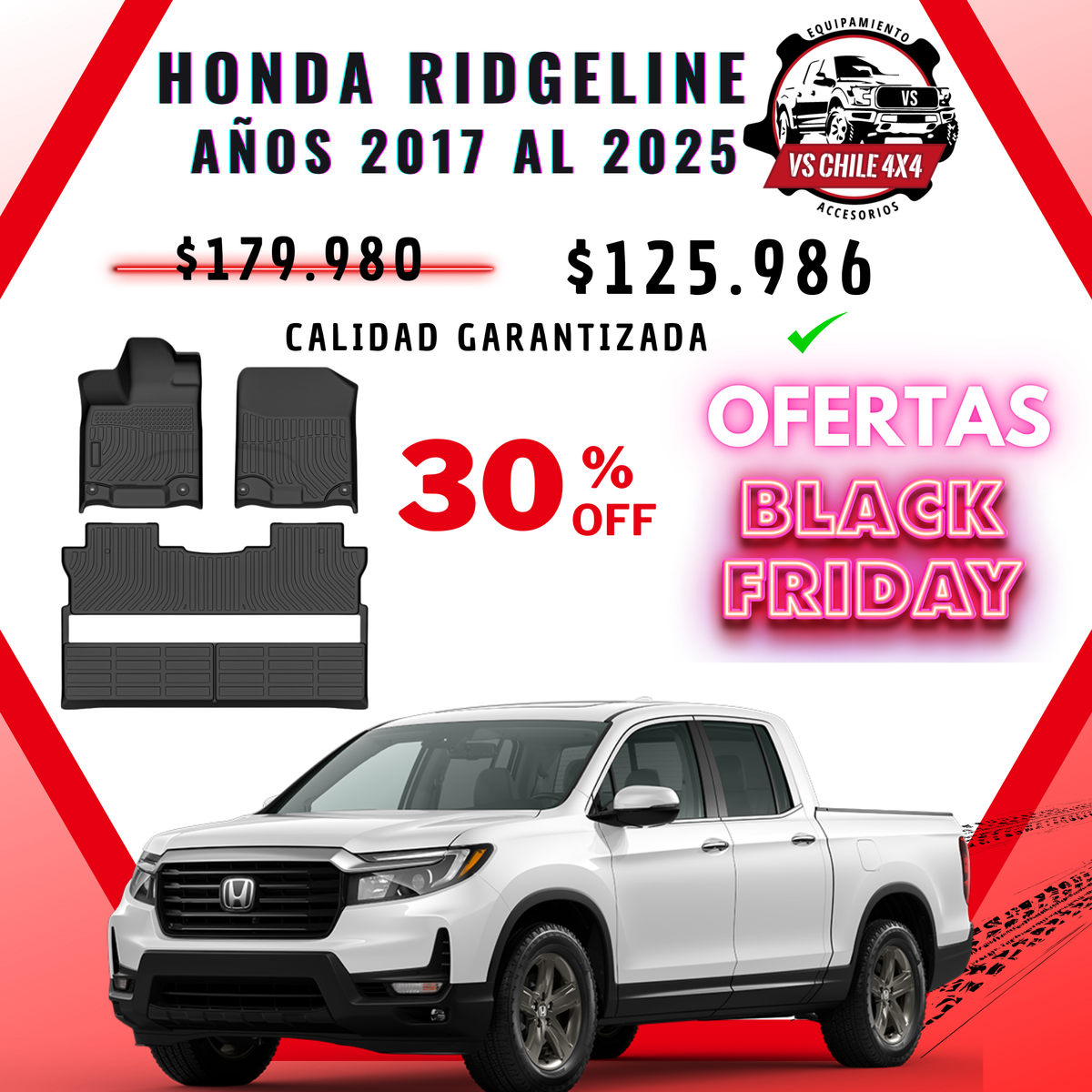 Pisos Calce Perfecto Honda Ridgeline (2017 - 2025)