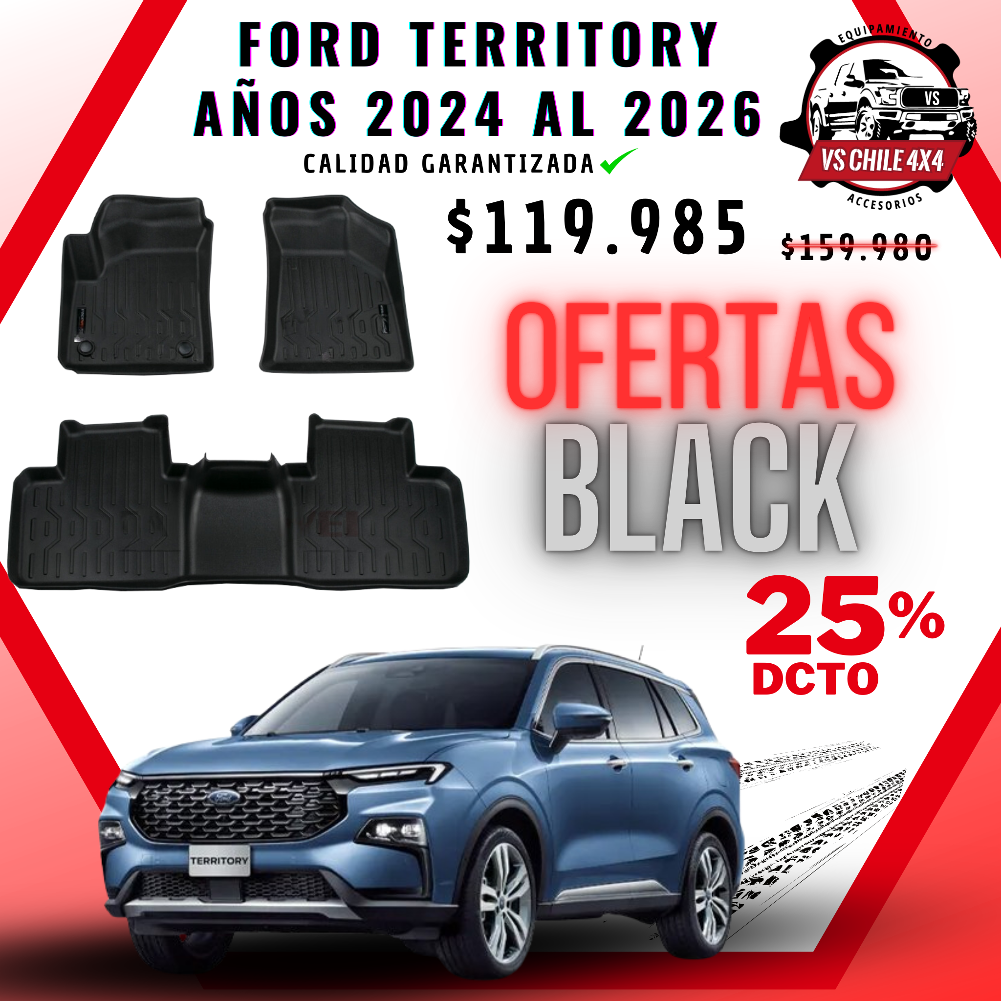 Pisos Calce Perfecto Ford Territory AÑOS 2024 AL 2026