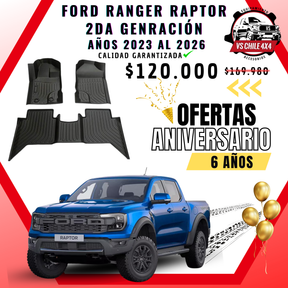 Pisos Calce Perfecto Ford Ranger Raptor 2da Gen (2023 - 2026)