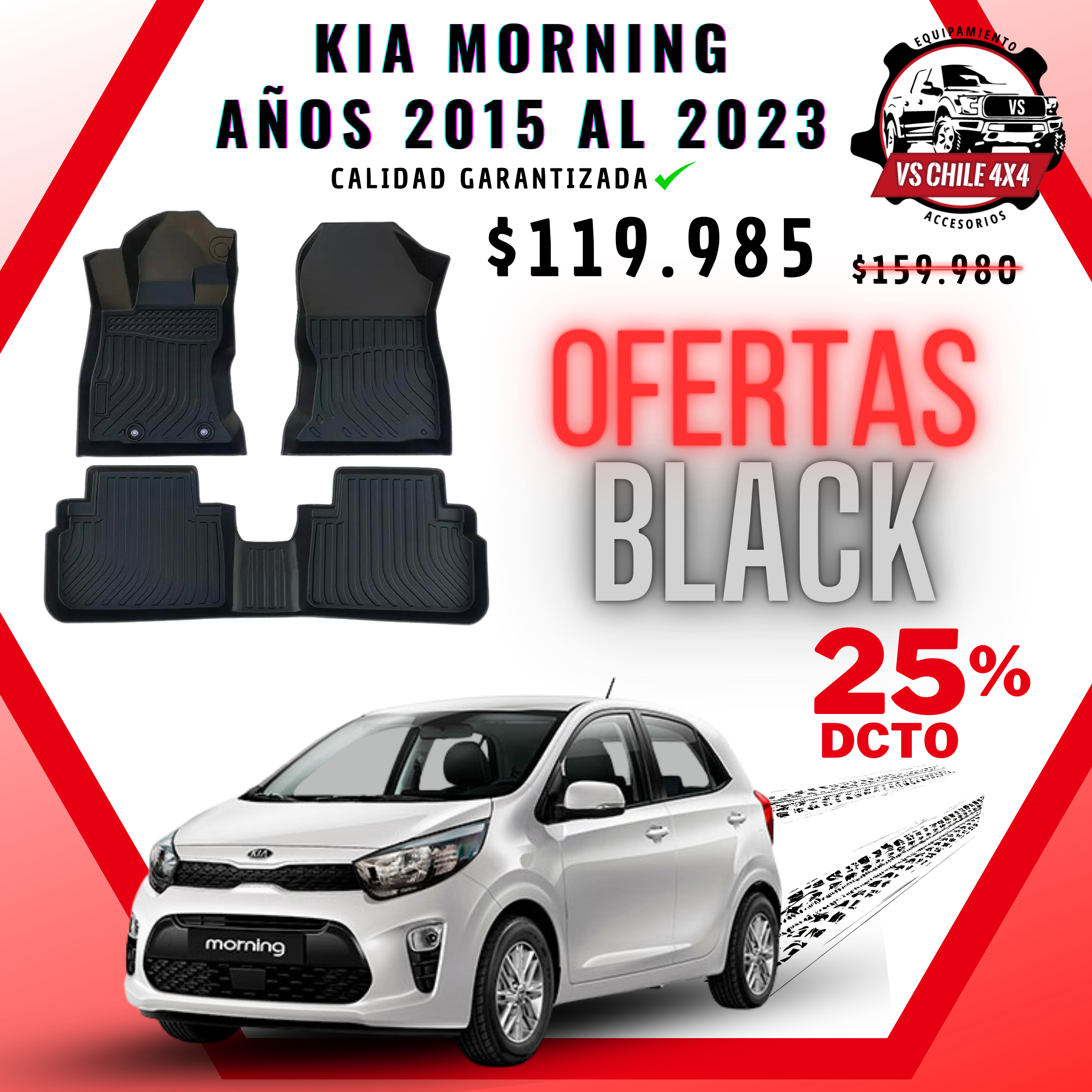 Pisos Calce Perfecto KIA Morning años 2015 al 2023