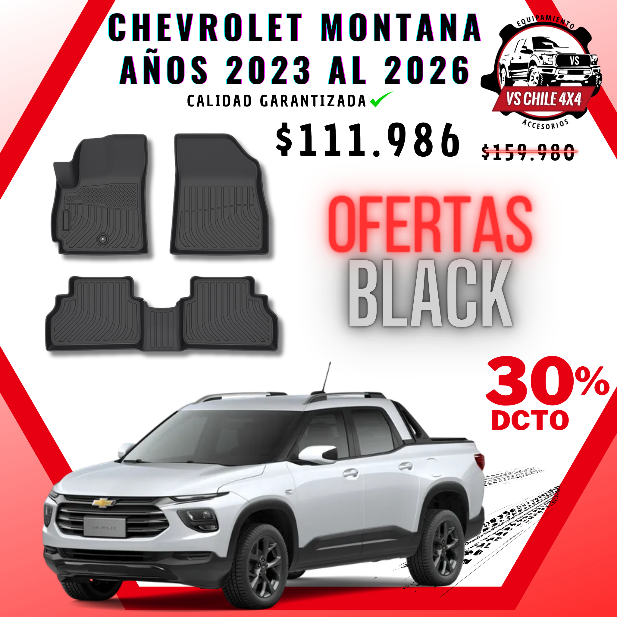 Pisos Calce Perfecto Chevrolet Montana Doble Cabina (2023 - 2026)