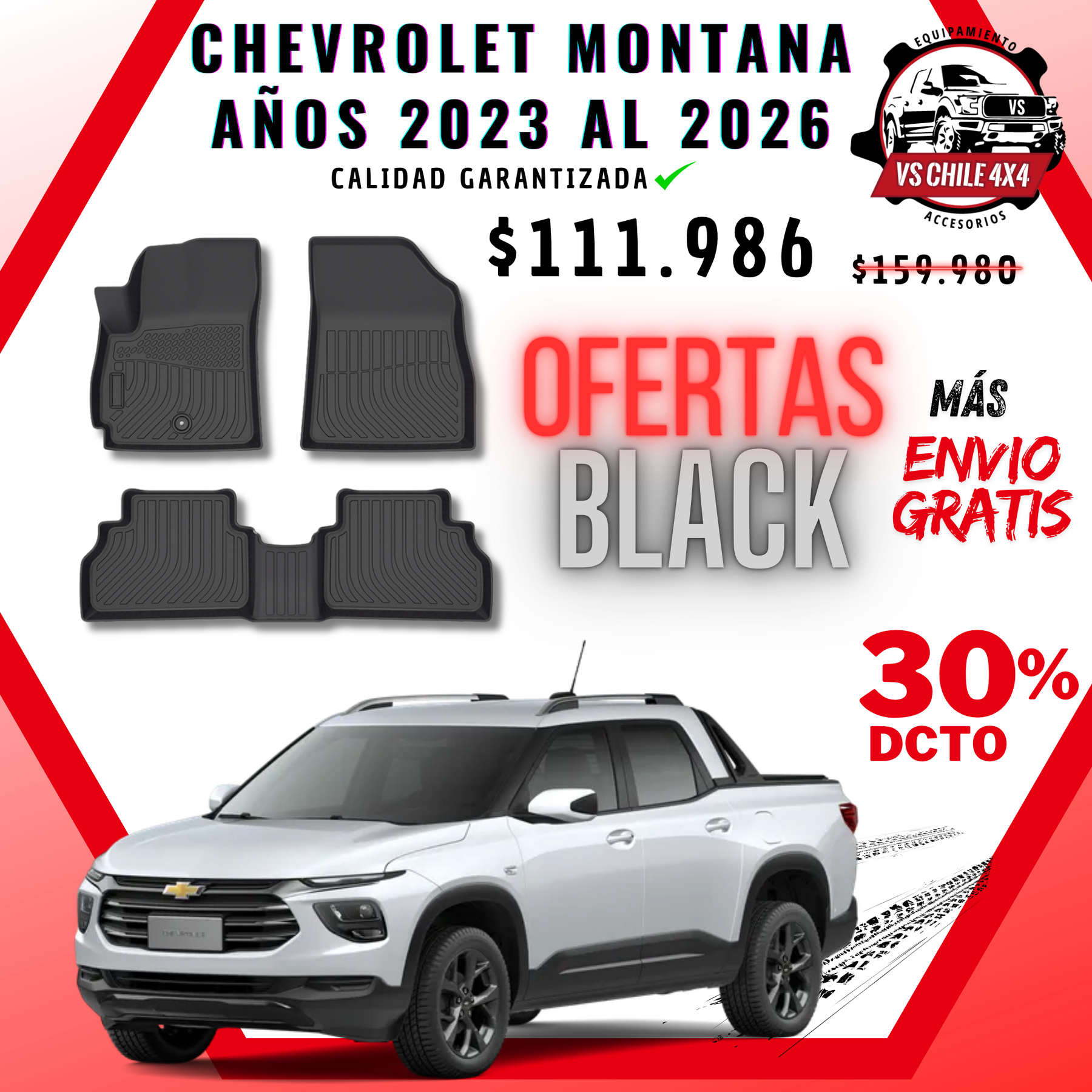 Pisos Calce Perfecto Chevrolet Montana Doble Cabina (2023 - 2026)