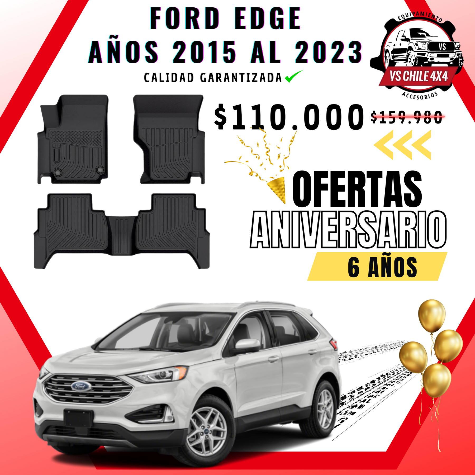Pisos Calce Perfecto Ford Edge (2015 - 2023)