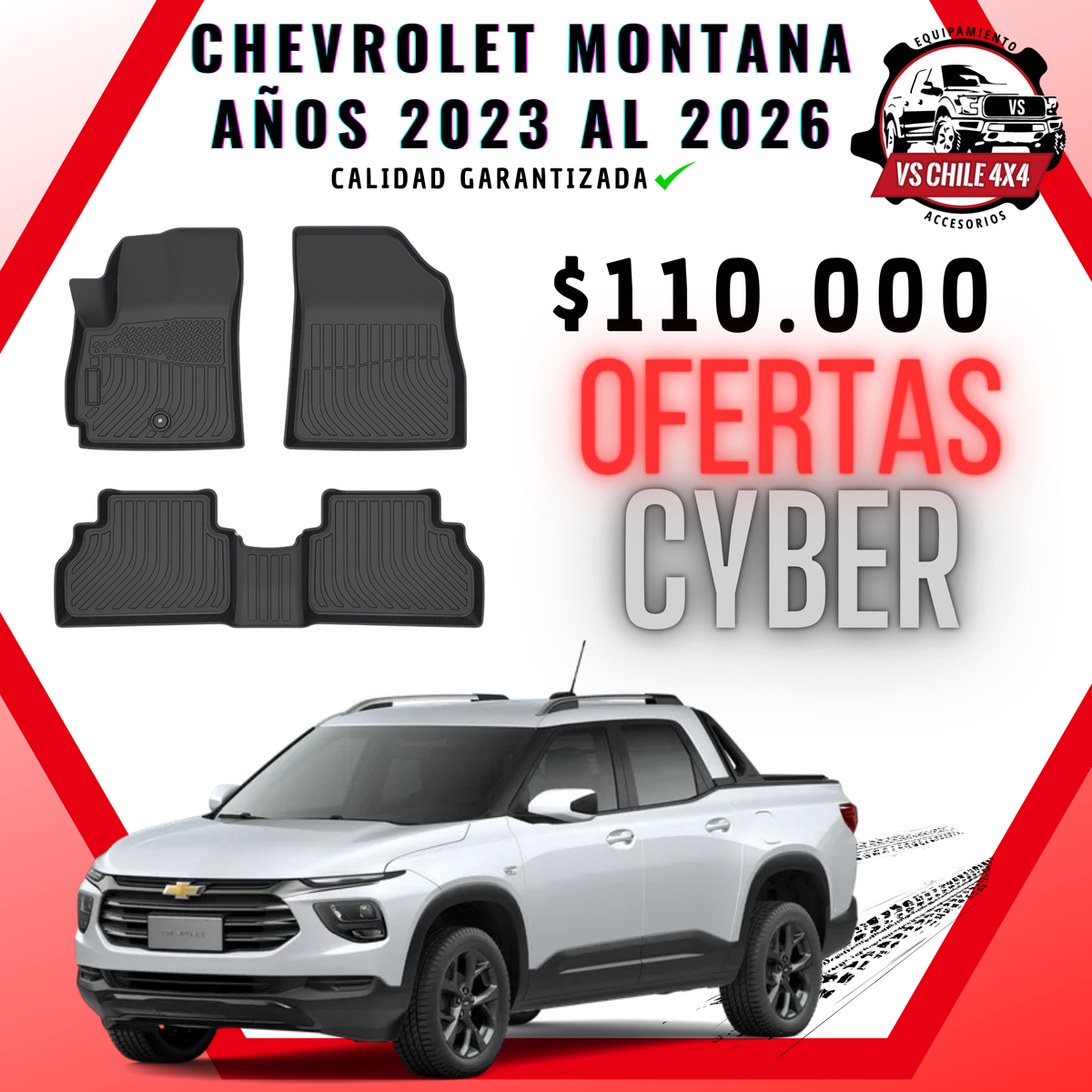 Pisos Calce Perfecto Chevrolet Montana Doble Cabina (2023 - 2026)