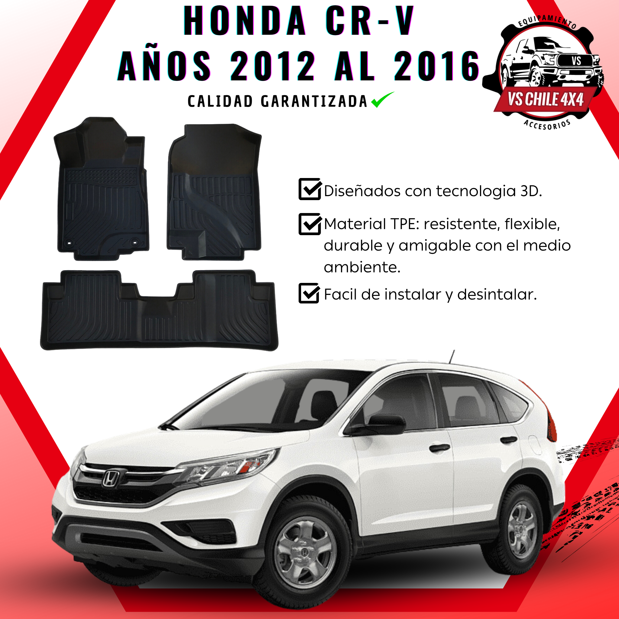 Pisos Calce Perfecto HONDA CRV CR-V años 2012 al 2016