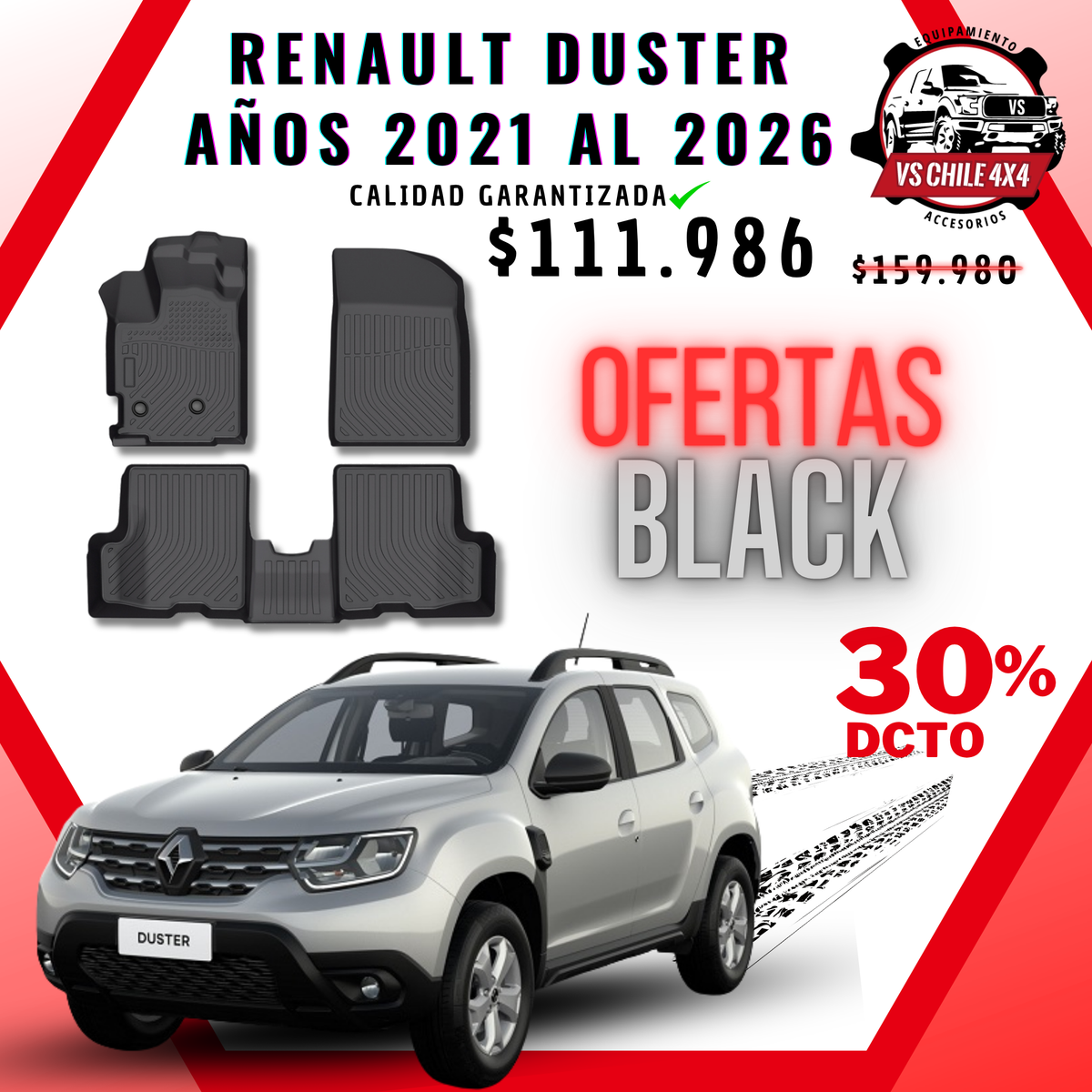 Pisos de Calce Perfecto Renault Duster (2021–2026) — TPE Premium 3D