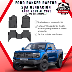 Pisos Calce Perfecto Ford Ranger Raptor 2da Gen (2023 - 2026)