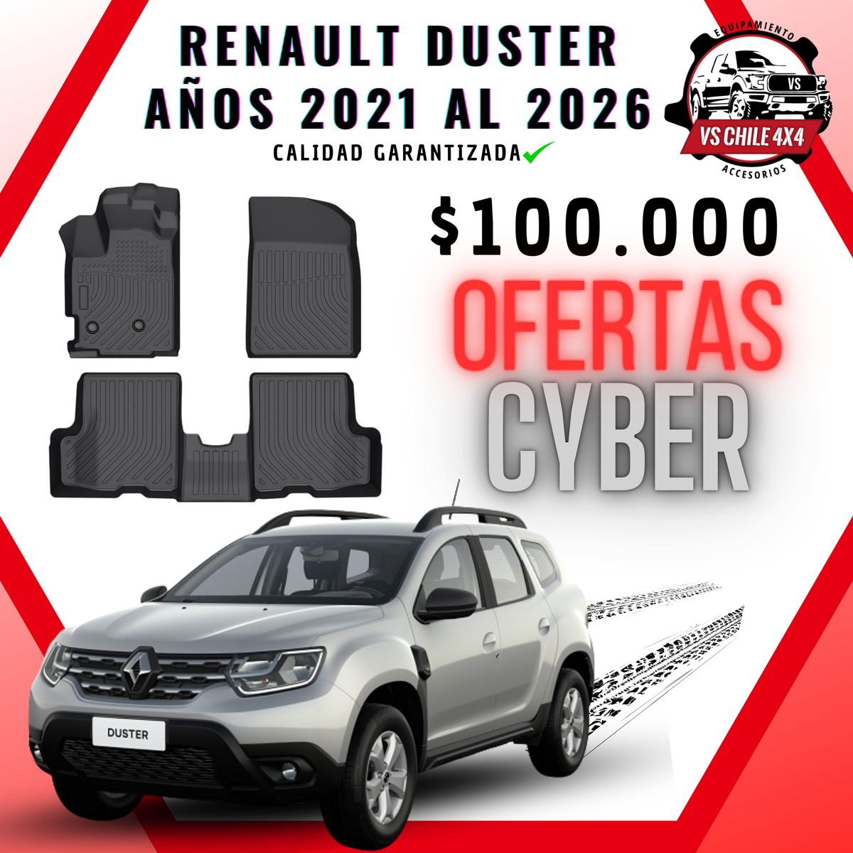Pisos de Calce Perfecto Renault Duster (2021–2026) — TPE Premium 3D
