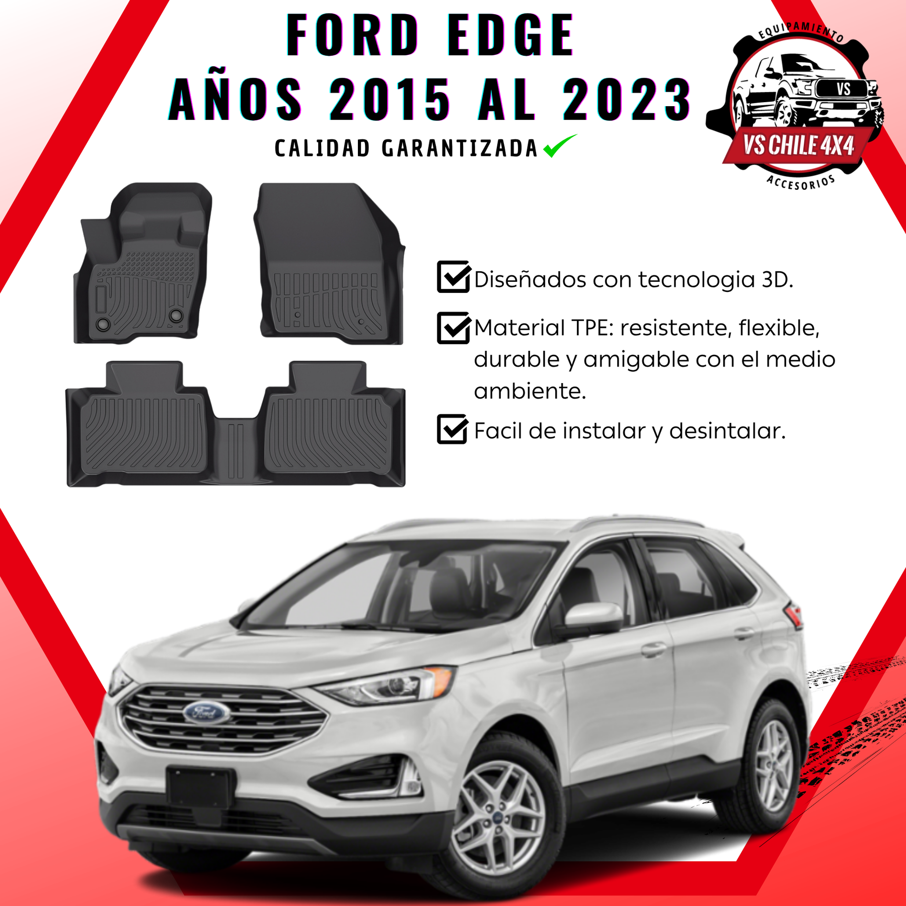 Pisos Calce Perfecto Ford Edge (2015 - 2023)