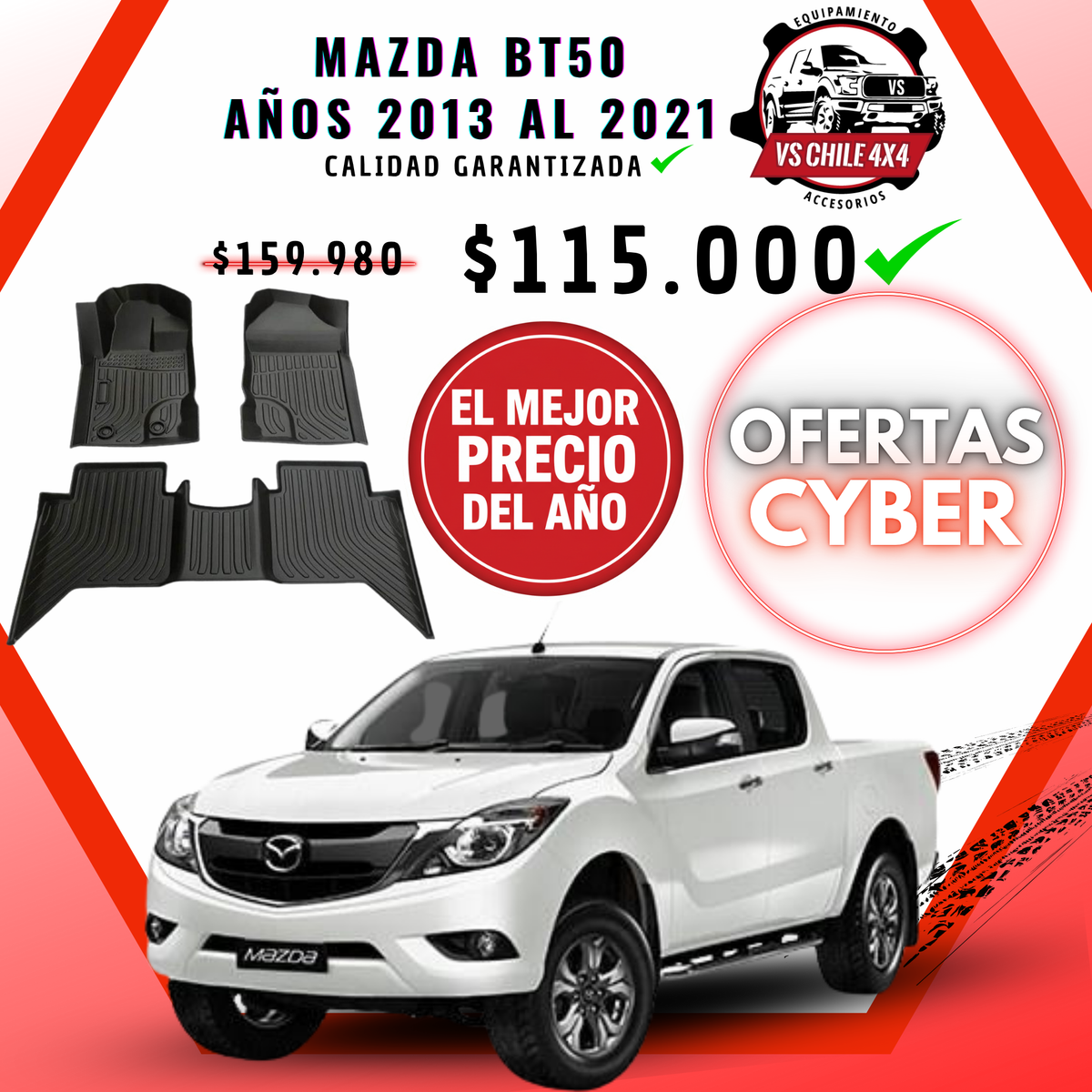 Pisos Calce Perfecto Mazda BT-50 años 2013 al 2021