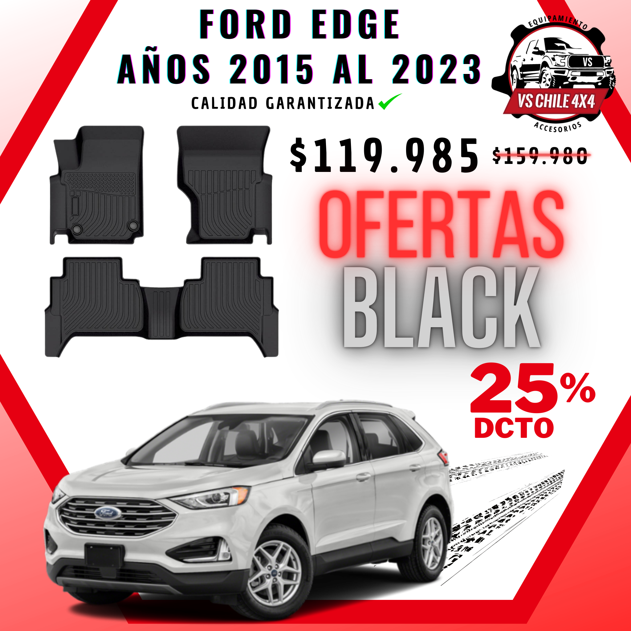 Pisos Calce Perfecto Ford Edge (2015 - 2023)