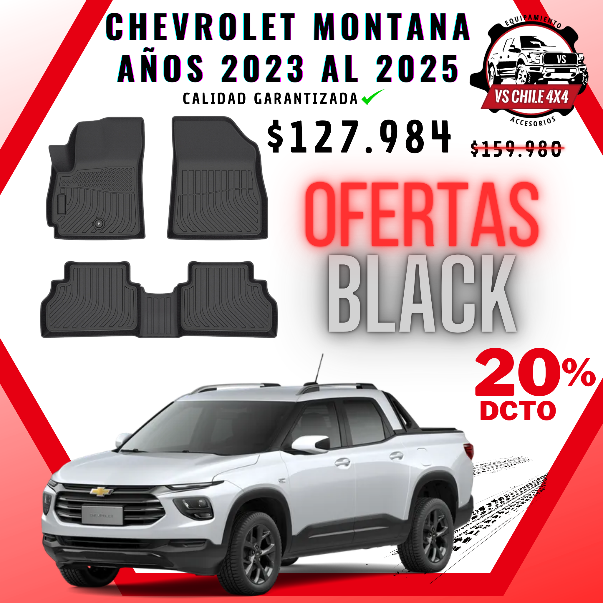 Pisos Calce Perfecto Chevrolet Montana Doble Cabina (2023 - 2025)