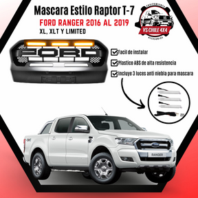 Máscara Estilo Raptor Exclusiva para Ford Ranger T7 años 2016 a 2019 Transforma tu Camioneta!