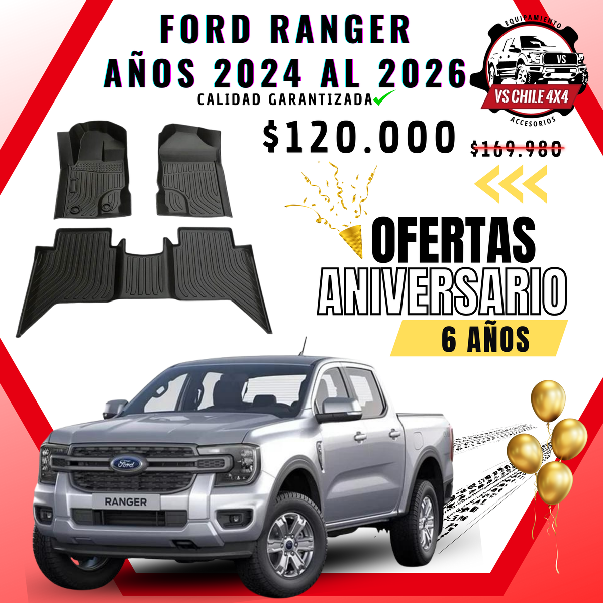 Pisos Calce Perfecto Ford Ranger T9 (2024 - 2026)