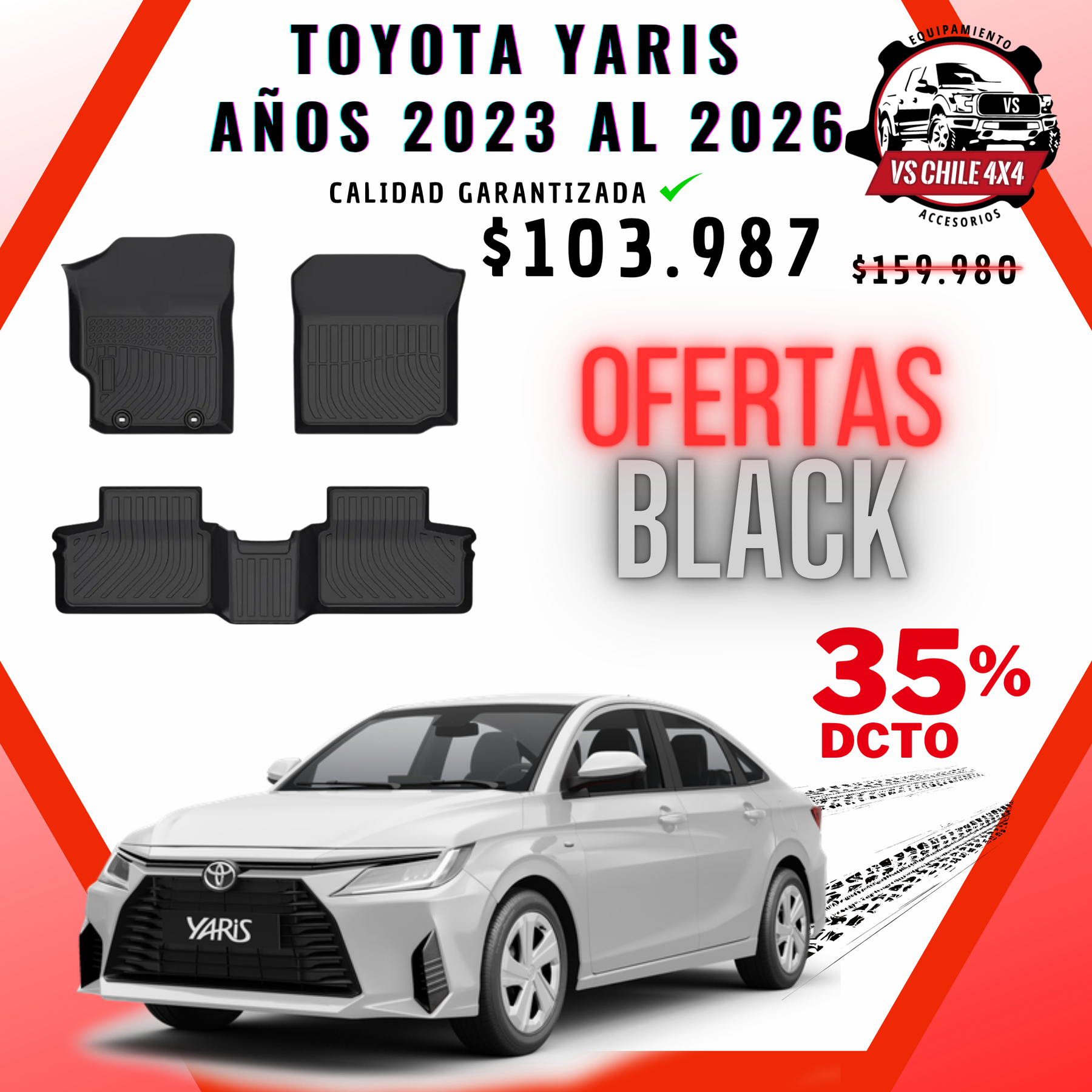 Pisos Calce Perfecto Toyota Yaris (2023 - 2026)
