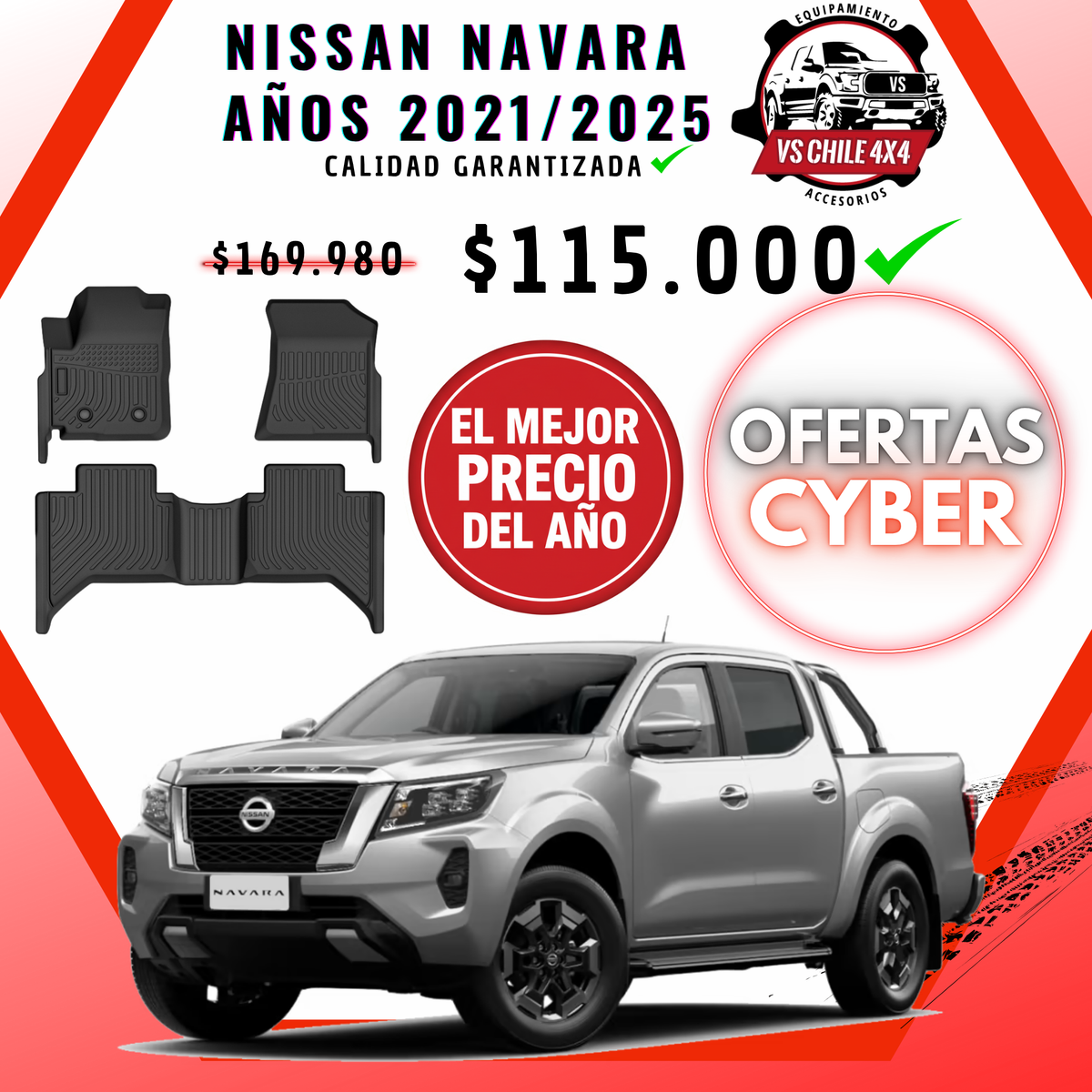 Pisos Calce Perfecto NISSAN NAVARA años 2021 al 2025