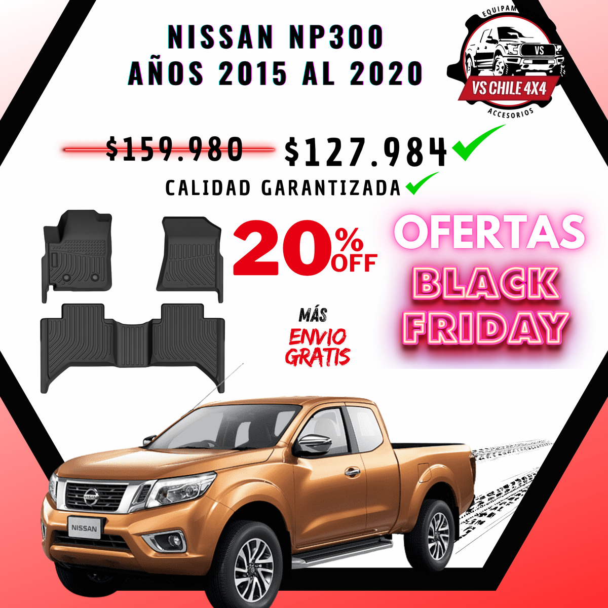 Pisos Calce Perfecto NISSAN NP300 años 2015 al 2020