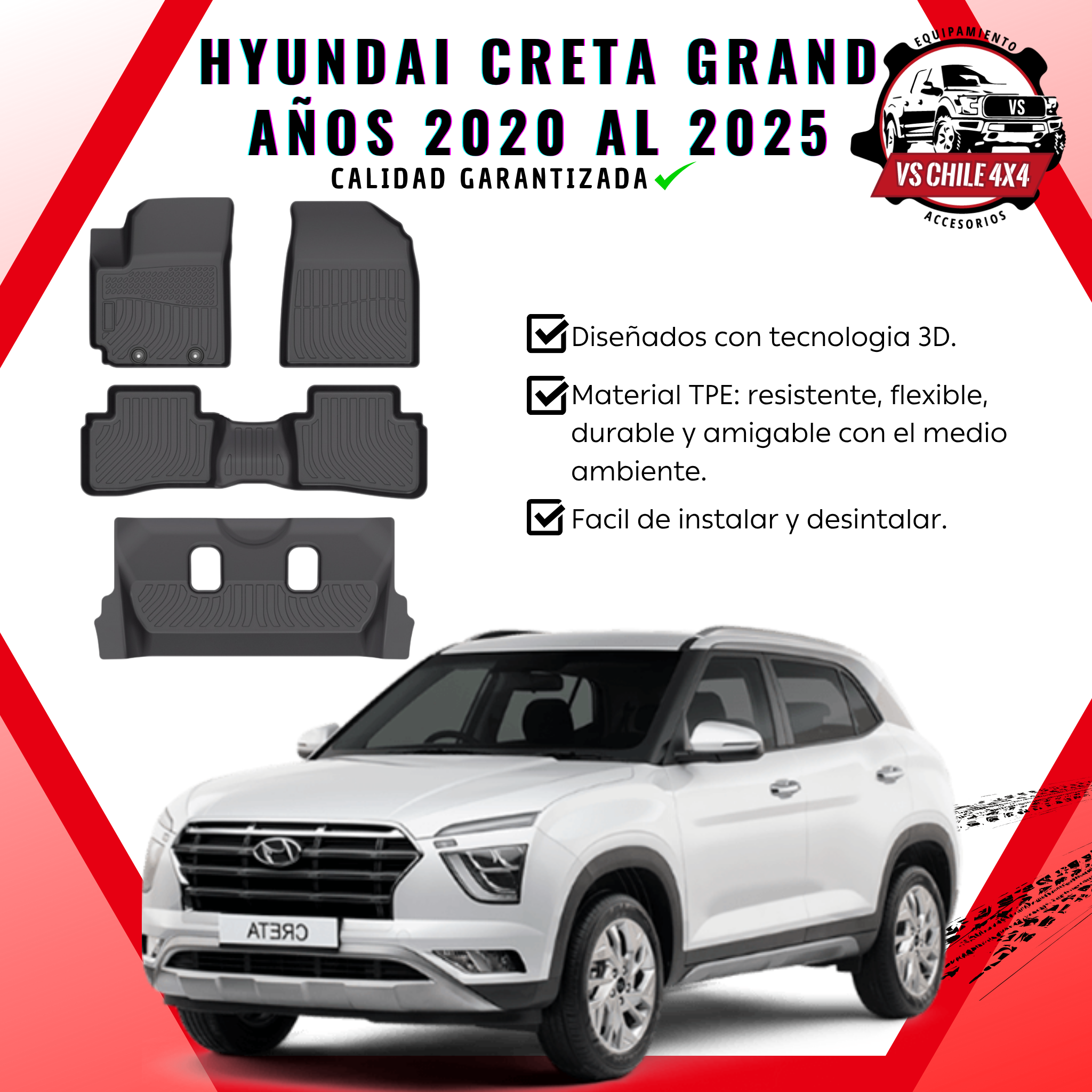 Pisos Calce Perfecto Hyundai Creta Grand 2020 al 2025