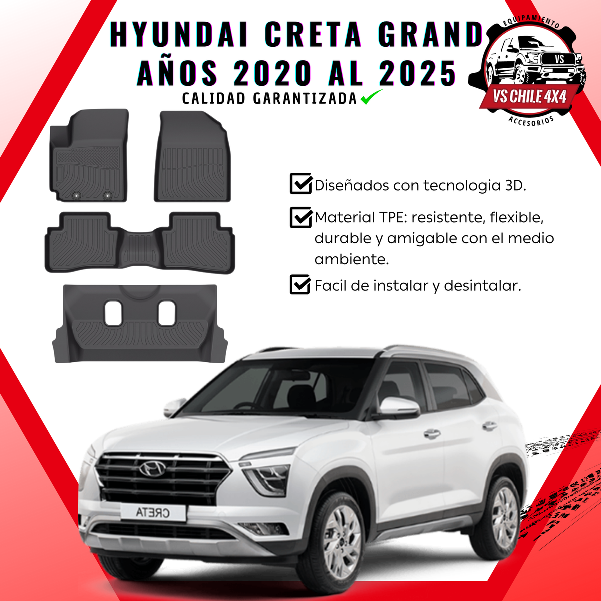 Pisos Calce Perfecto Hyundai Creta Grand 2020 al 2025
