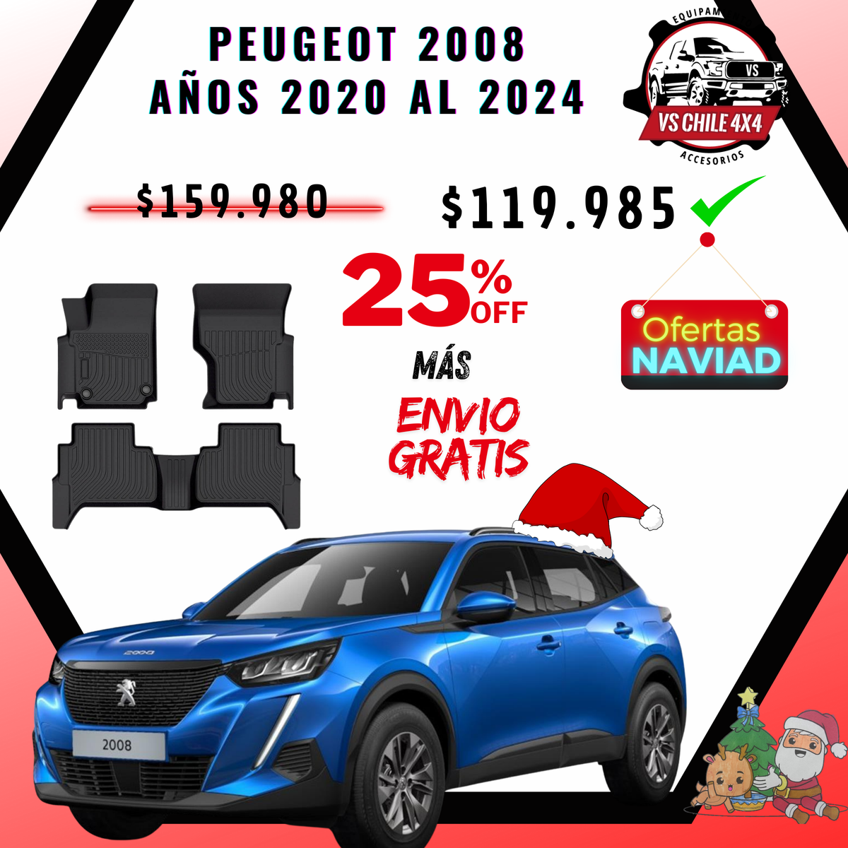 Pisos Calce Perfecto PEUGEOT 2008 años 2020 al 2025