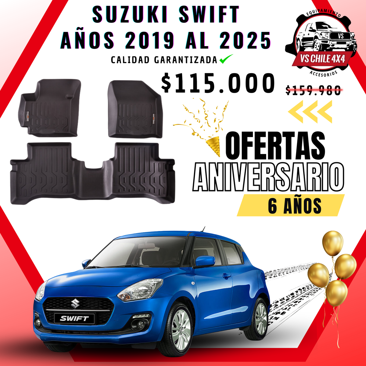 Pisos Calce Perfecto Suzuki Swift (2019 - 2025)