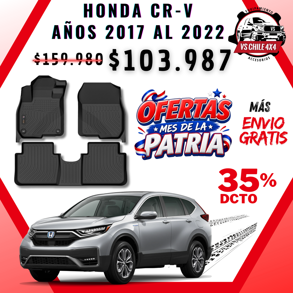 Pisos Calce Perfecto Honda CR-V (2017 - 2022)