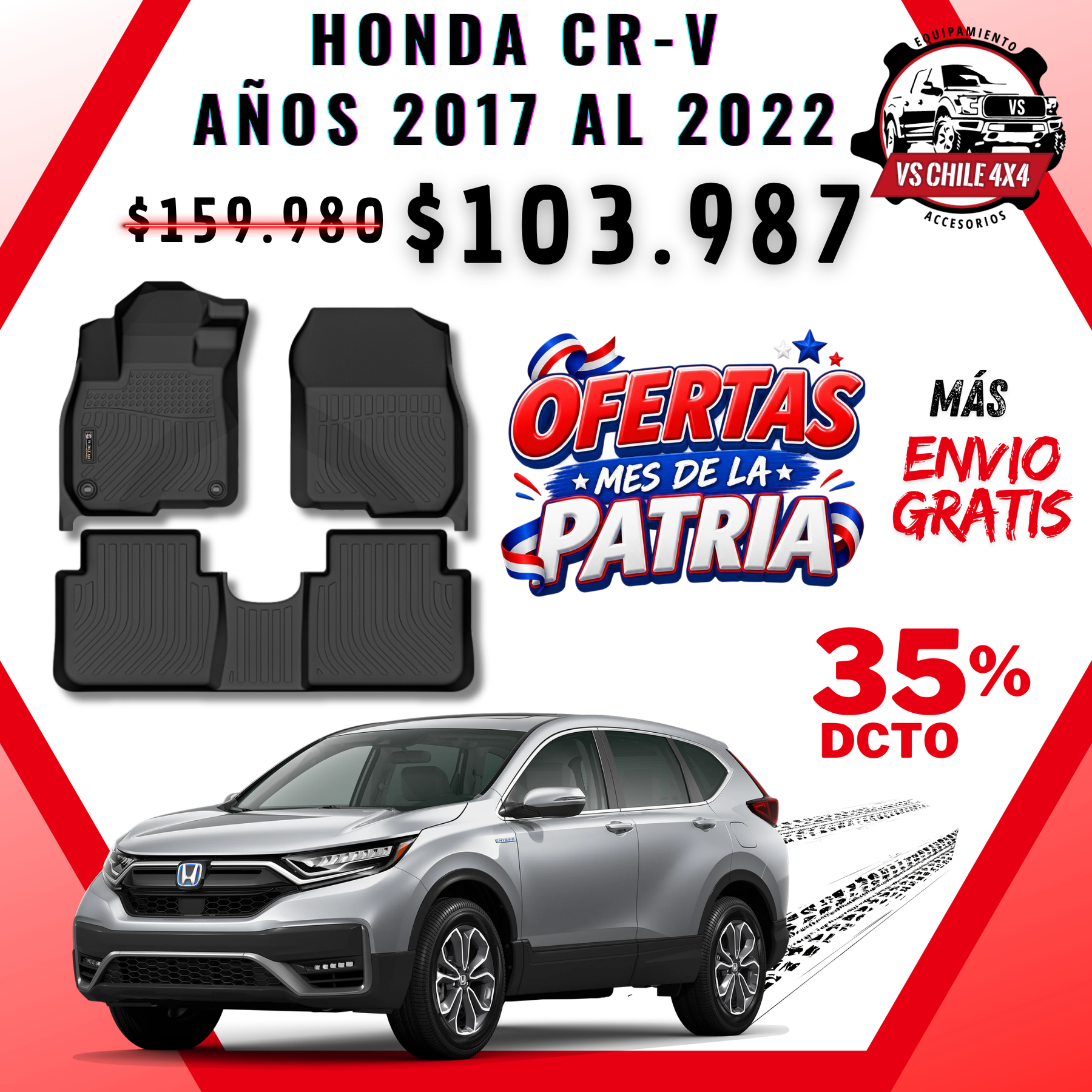 Pisos Calce Perfecto Honda CR-V (2017 - 2022)