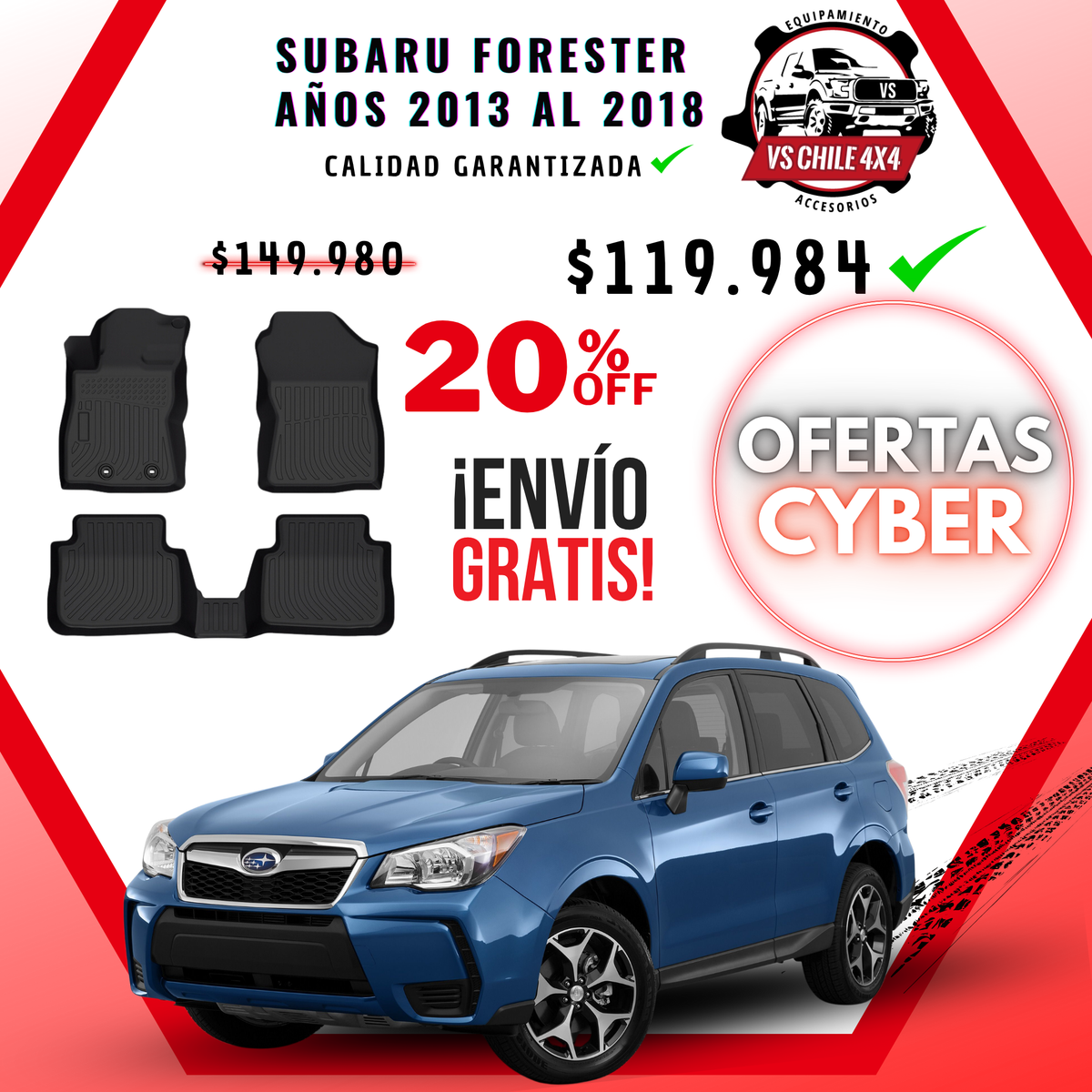 Pisos Calce Perfecto Subaru Forester Años 2013 Al 2018