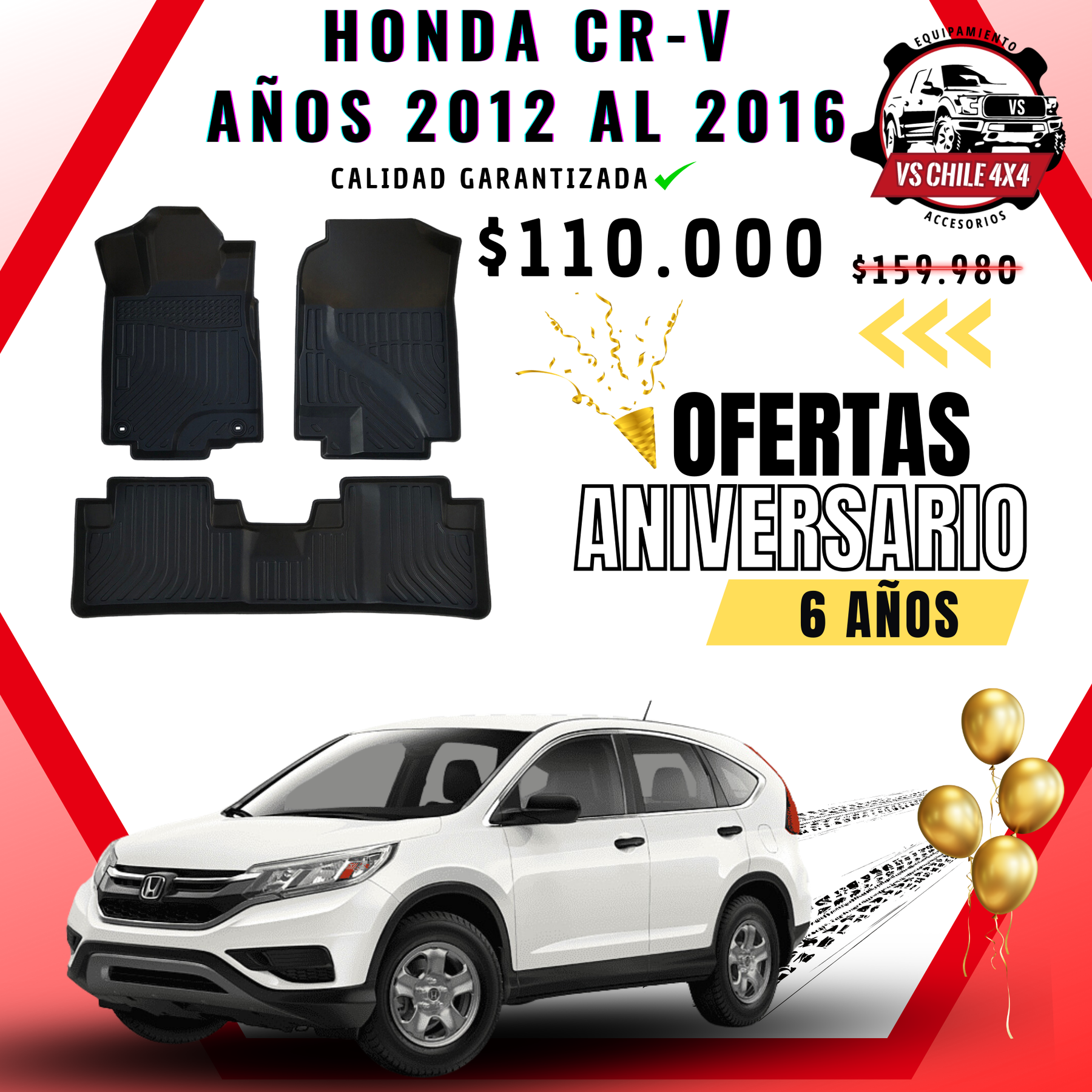 Pisos Calce Perfecto HONDA CRV CR-V años 2012 al 2016