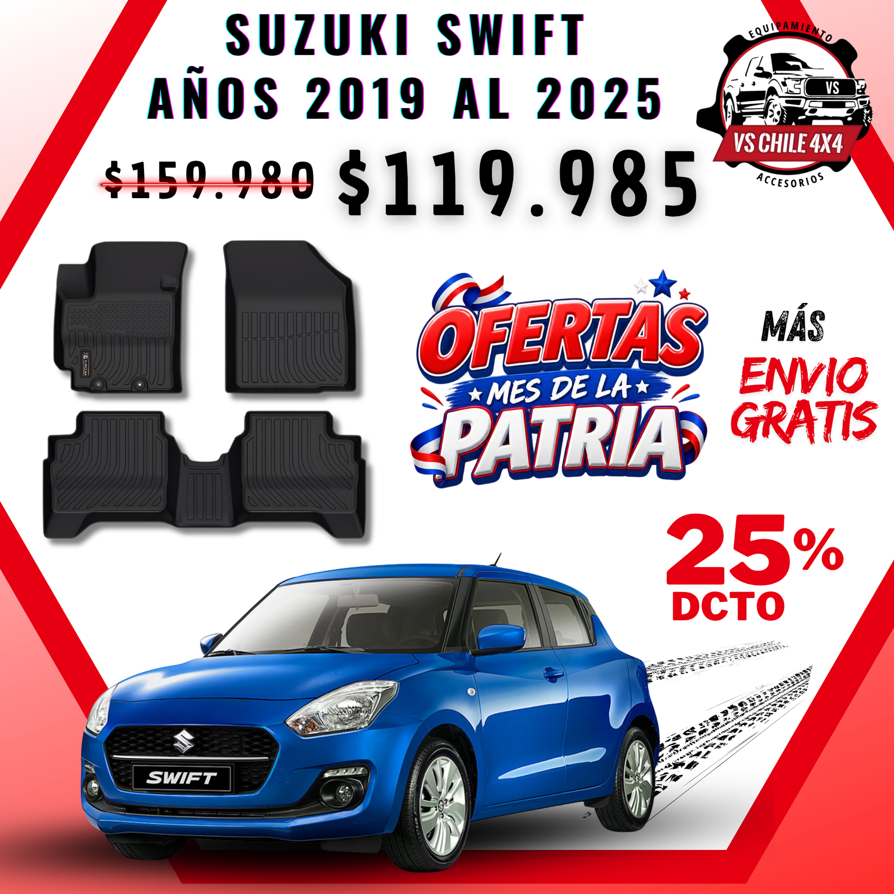 Pisos Calce Perfecto Suzuki Swift (2019 - 2025)
