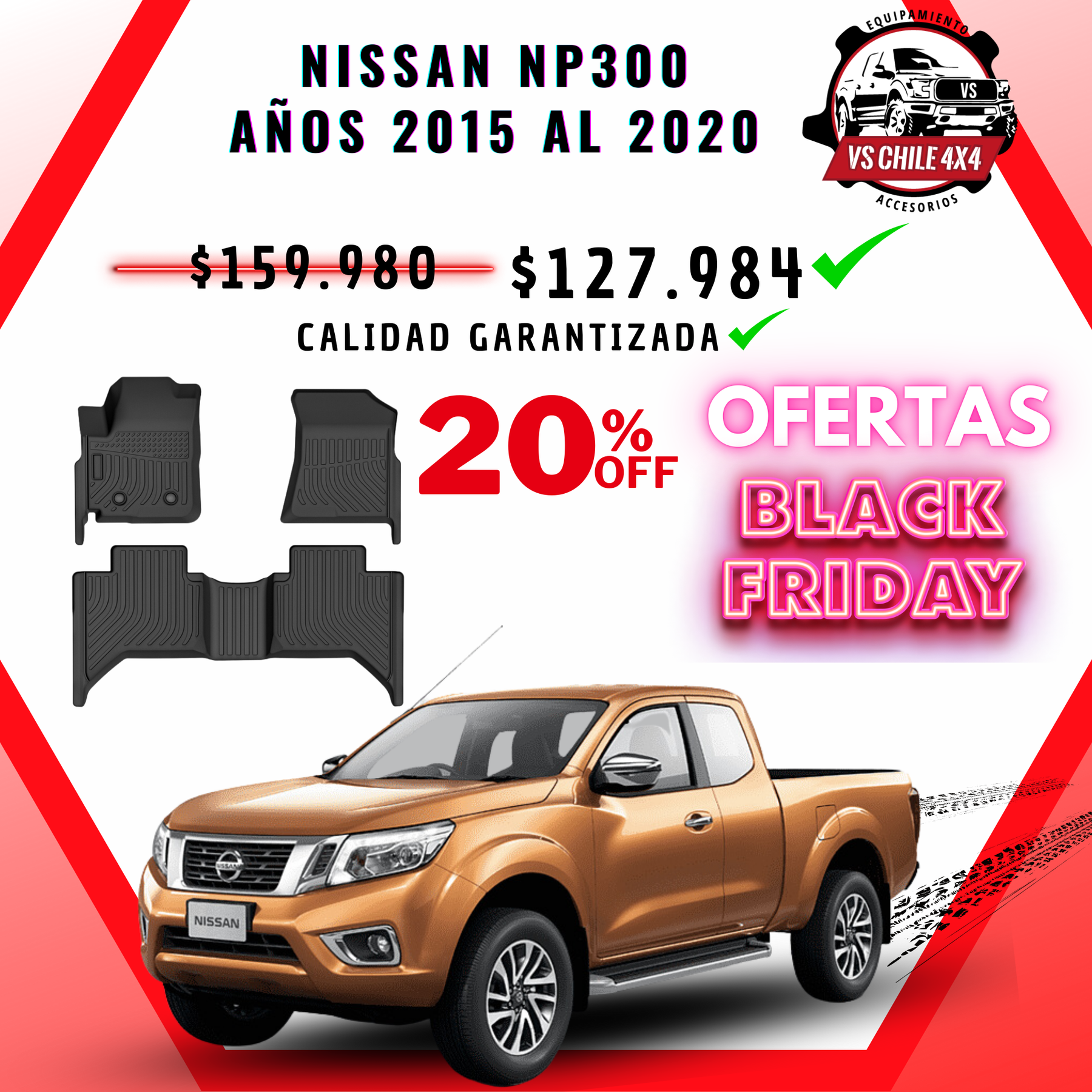 Pisos Calce Perfecto NISSAN NP300 años 2015 al 2020