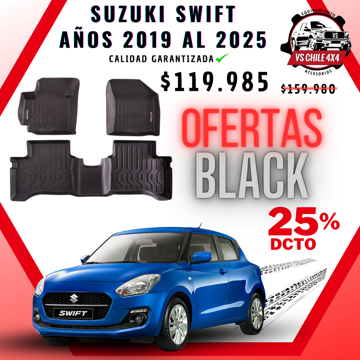 Pisos Calce Perfecto Suzuki Swift (2019 - 2025)