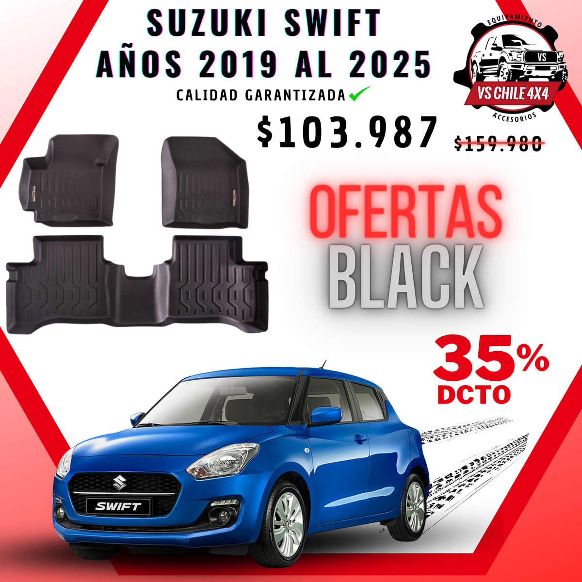 Pisos Calce Perfecto Suzuki Swift (2019 - 2025)