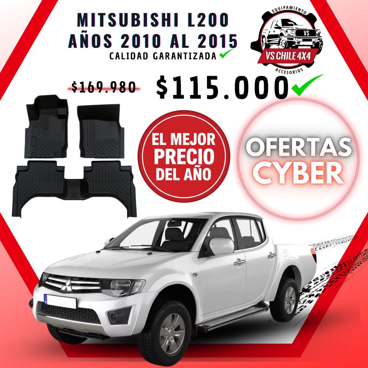 Pisos Calce Perfecto Mitsubishi L200 años 2010 al 2015