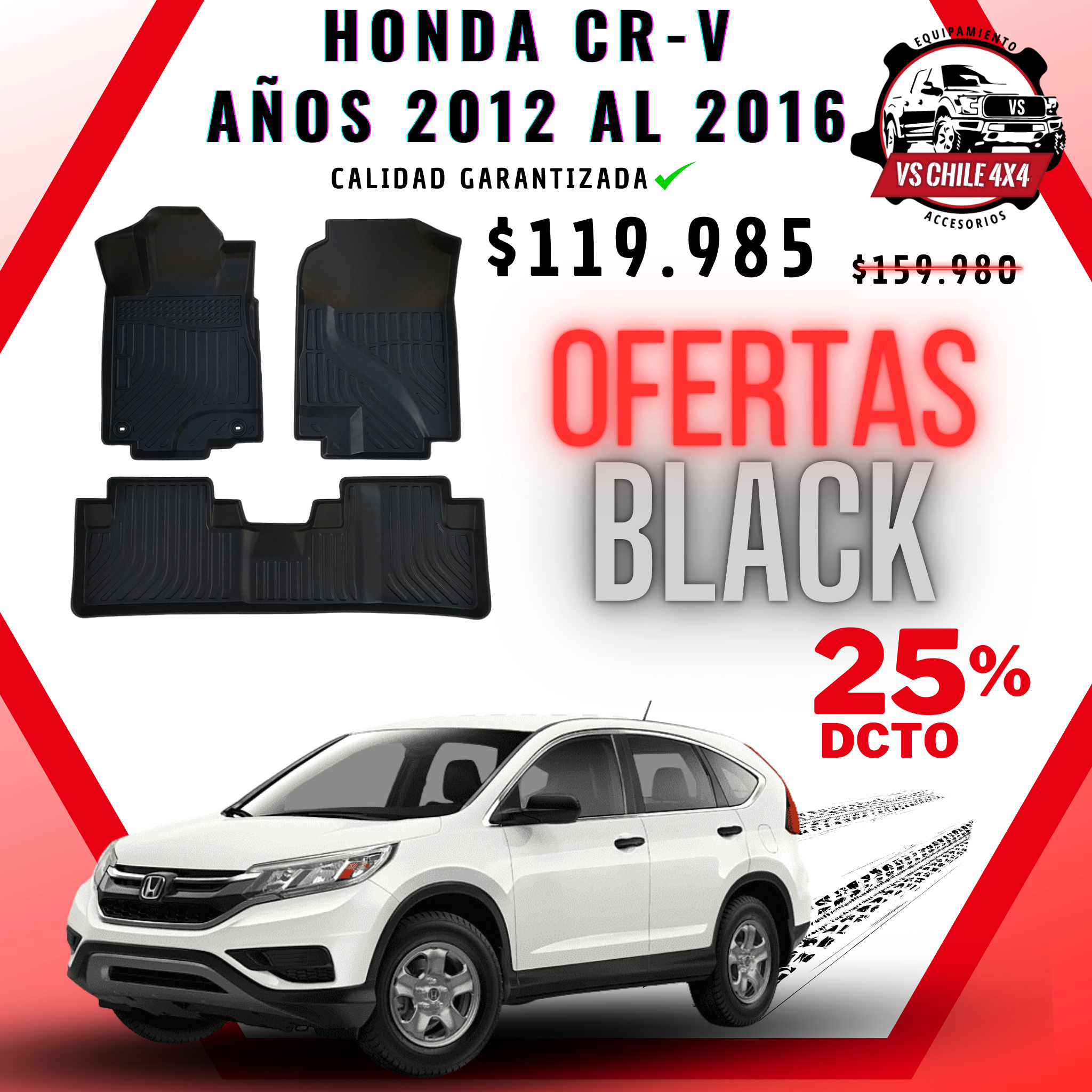 Pisos Calce Perfecto HONDA CRV CR-V años 2012 al 2016