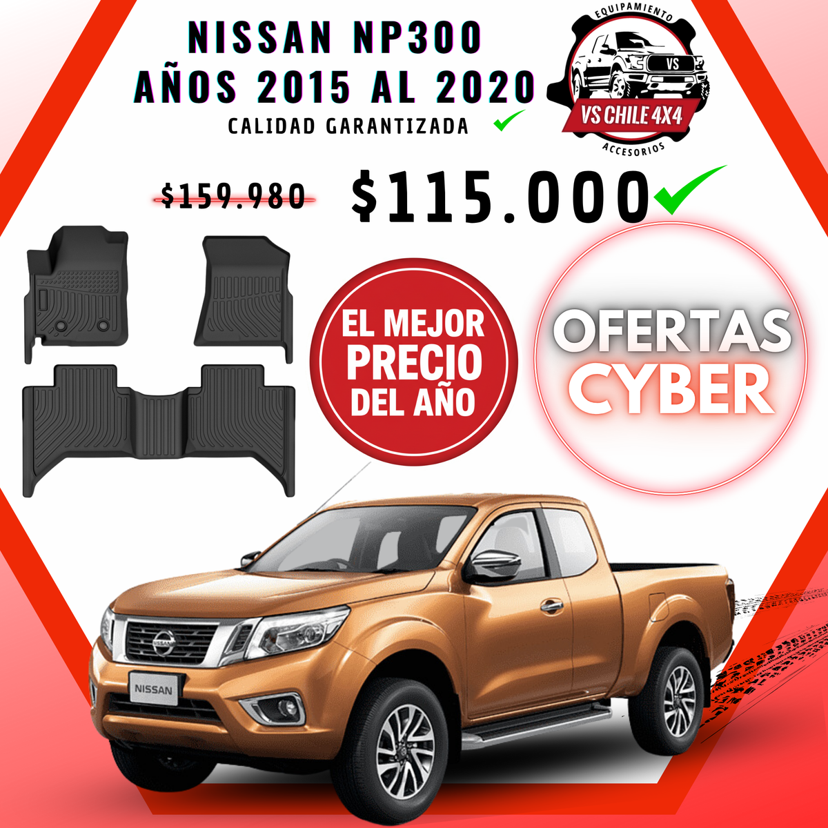 Pisos Calce Perfecto NISSAN NP300 años 2015 al 2020
