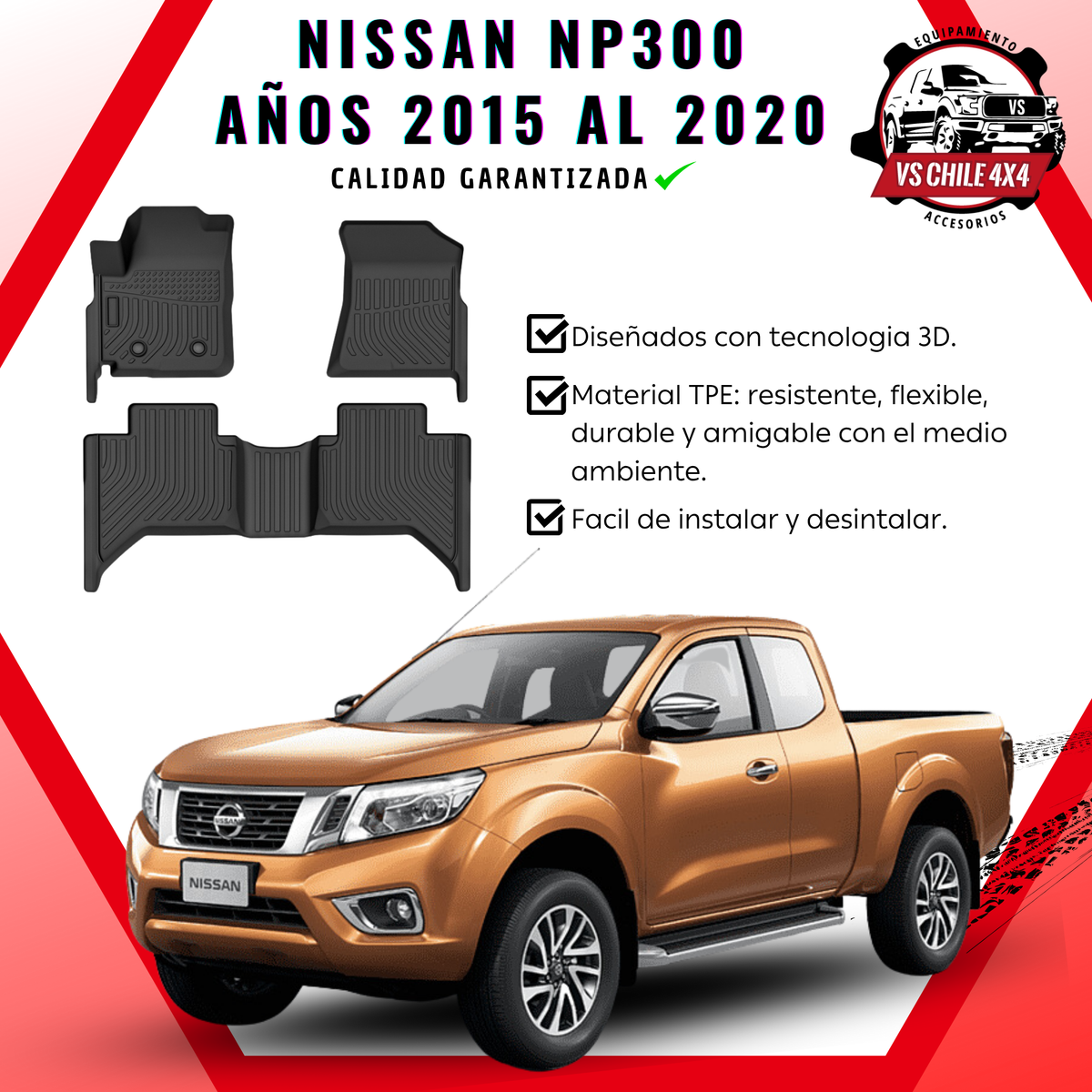Pisos Calce Perfecto NISSAN NP300 años 2015 al 2020