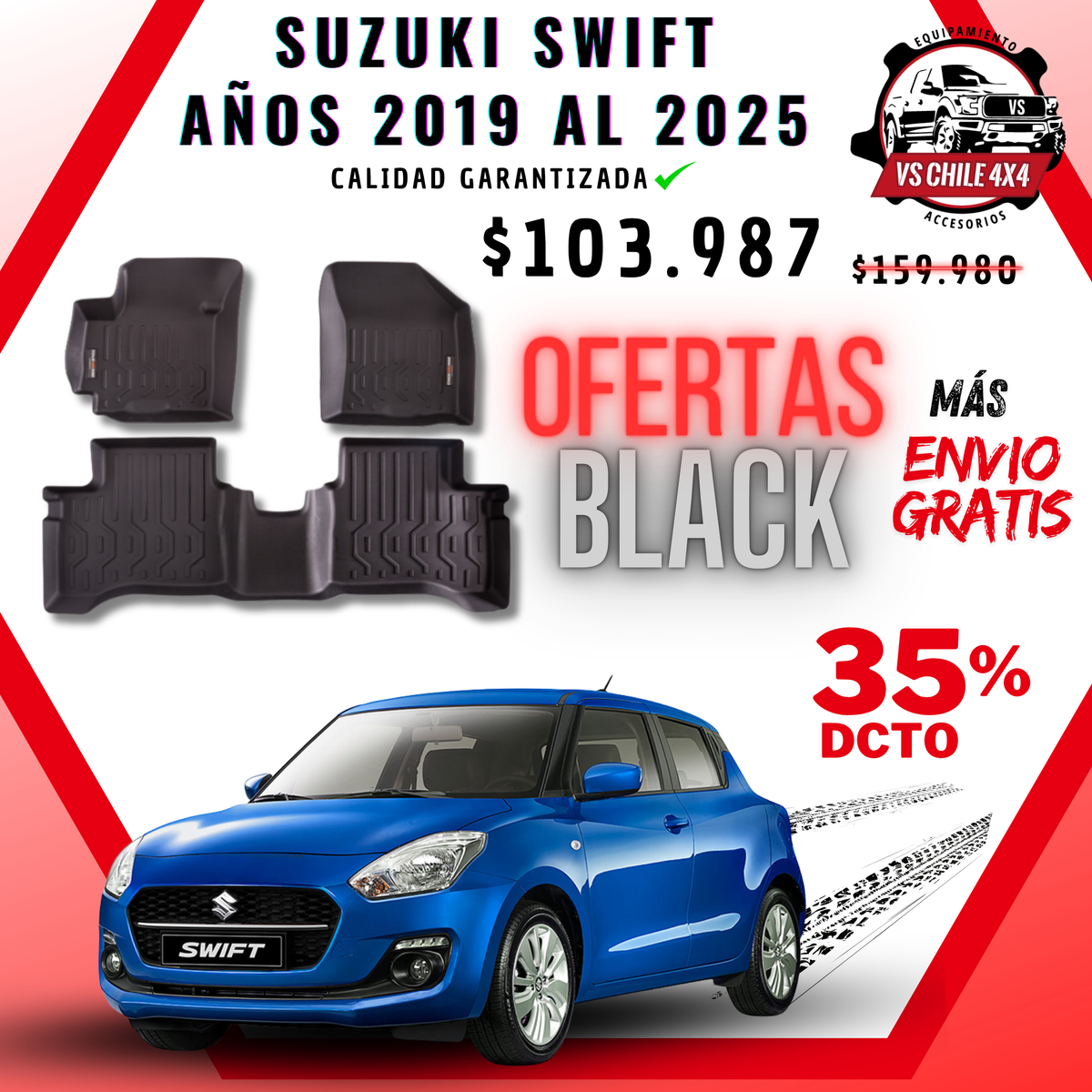 Pisos Calce Perfecto Suzuki Swift (2019 - 2025)