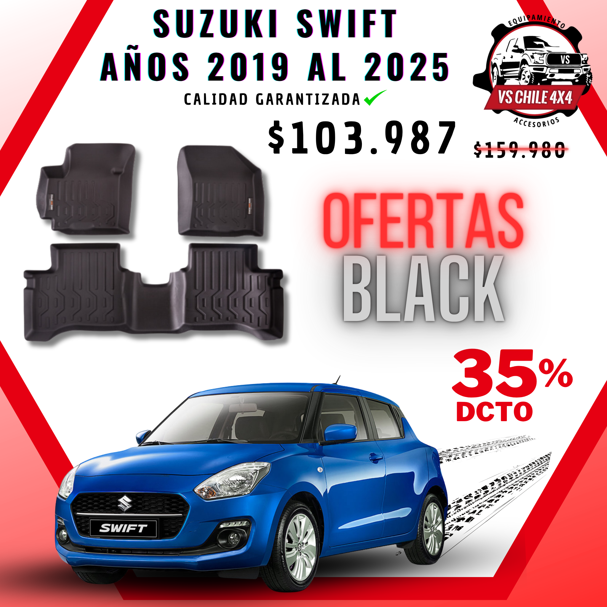 Pisos Calce Perfecto Suzuki Swift (2019 - 2025)