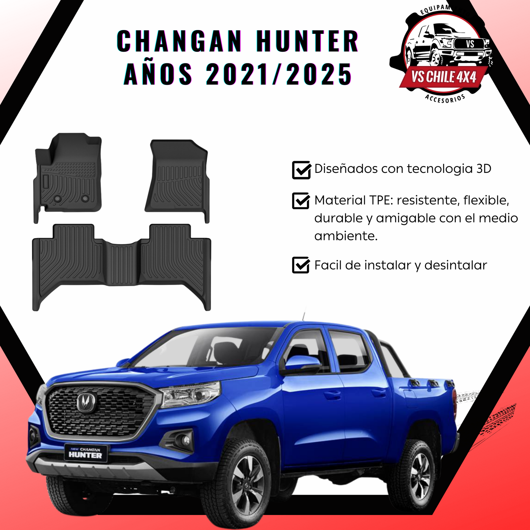 Pisos Calce Perfecto Changan Hunter años 2021 al 2025
