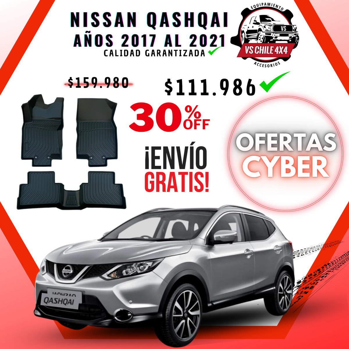Pisos Calce Perfecto NISSAN QASHQAI   años 2017 al 2021