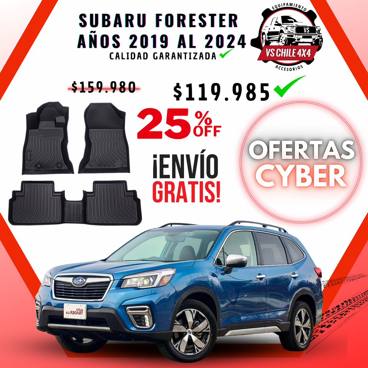 Pisos Calce Perfecto Subaru Forester Años 2019 Al 2024