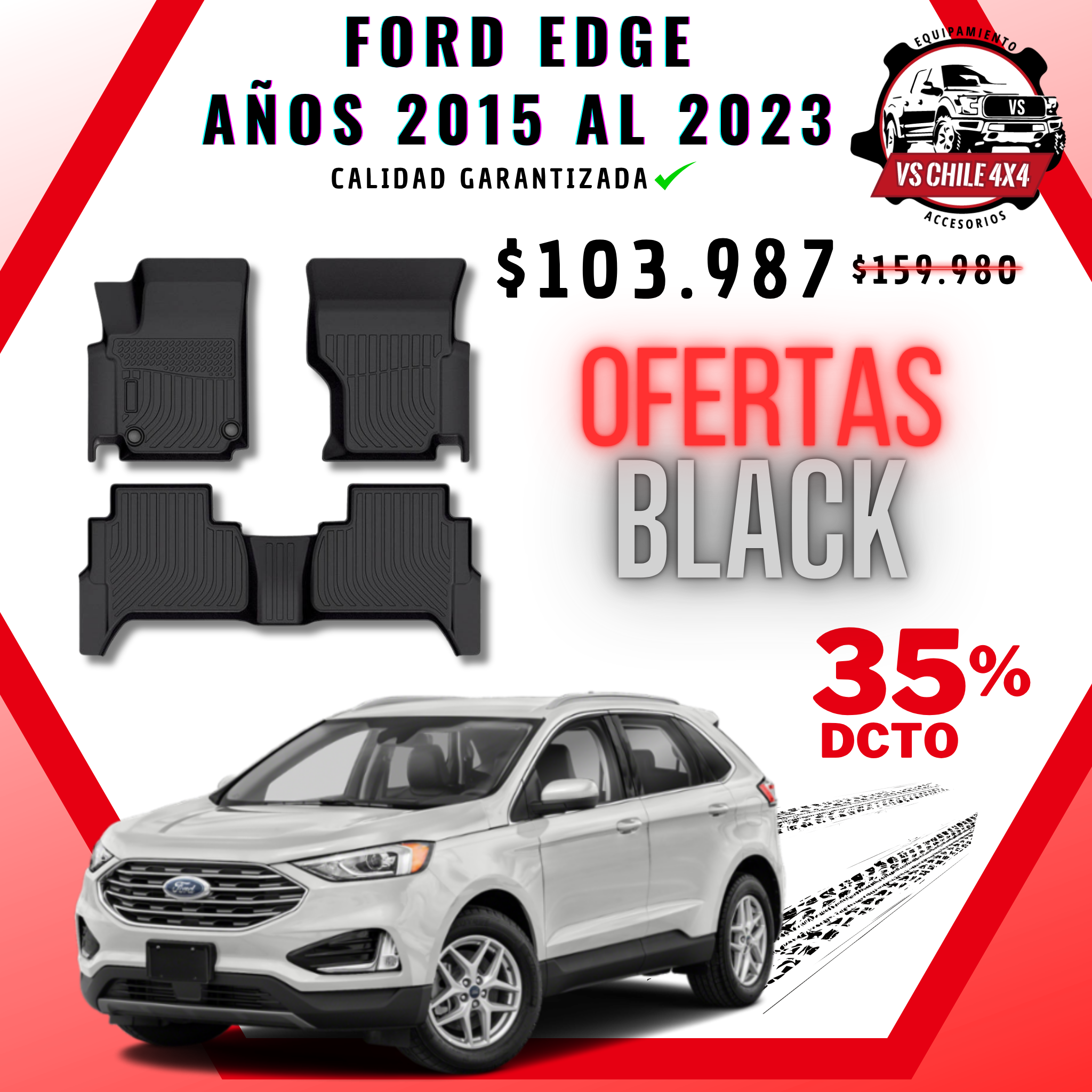 Pisos Calce Perfecto Ford Edge (2015 - 2023)
